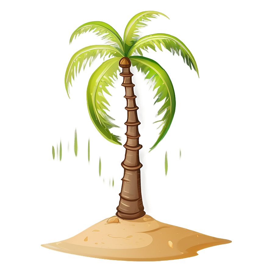 Cartoon Palm Tree And Sand Png Qpt PNG image