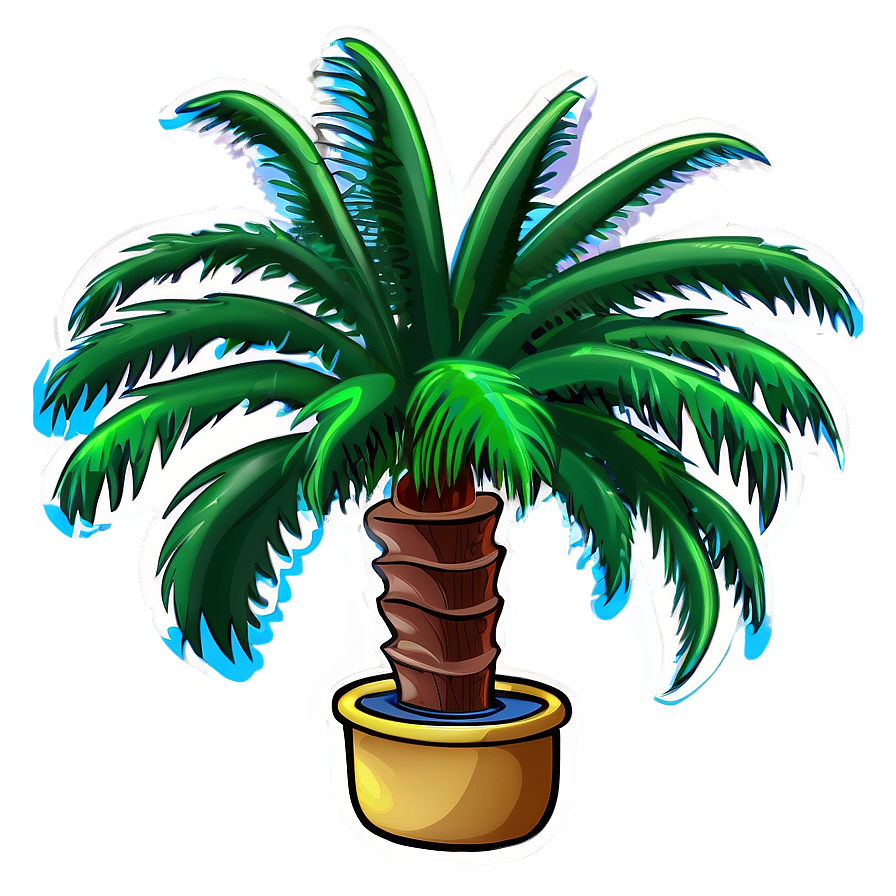 Cartoon Palm Tree In Pot Png 24 PNG image