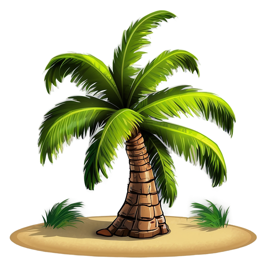 Cartoon Palm Tree Landscape Png Jhq PNG image