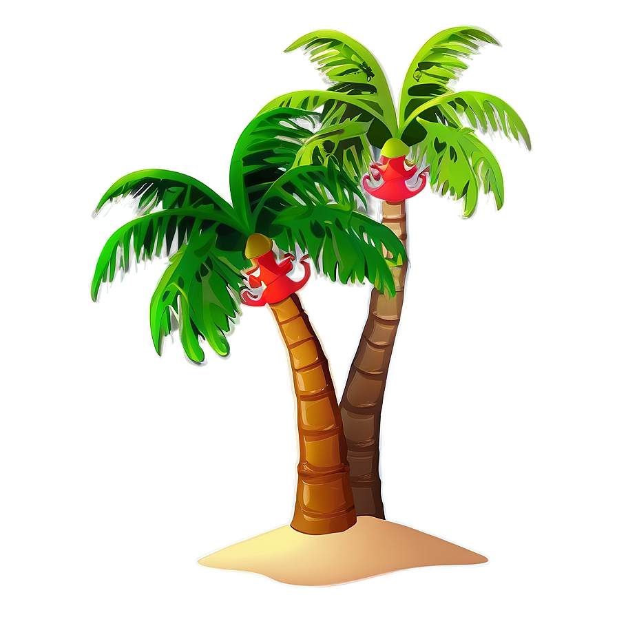 Cartoon Palm Tree On Island Png 06212024 PNG image