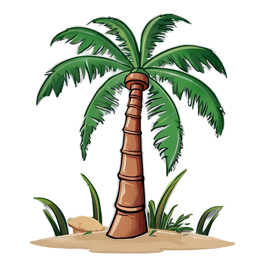 Cartoon Palm Tree Paradise Png 06212024 PNG image