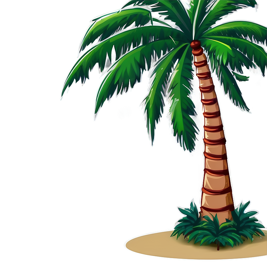 Cartoon Palm Tree Scene Png 06212024 PNG image