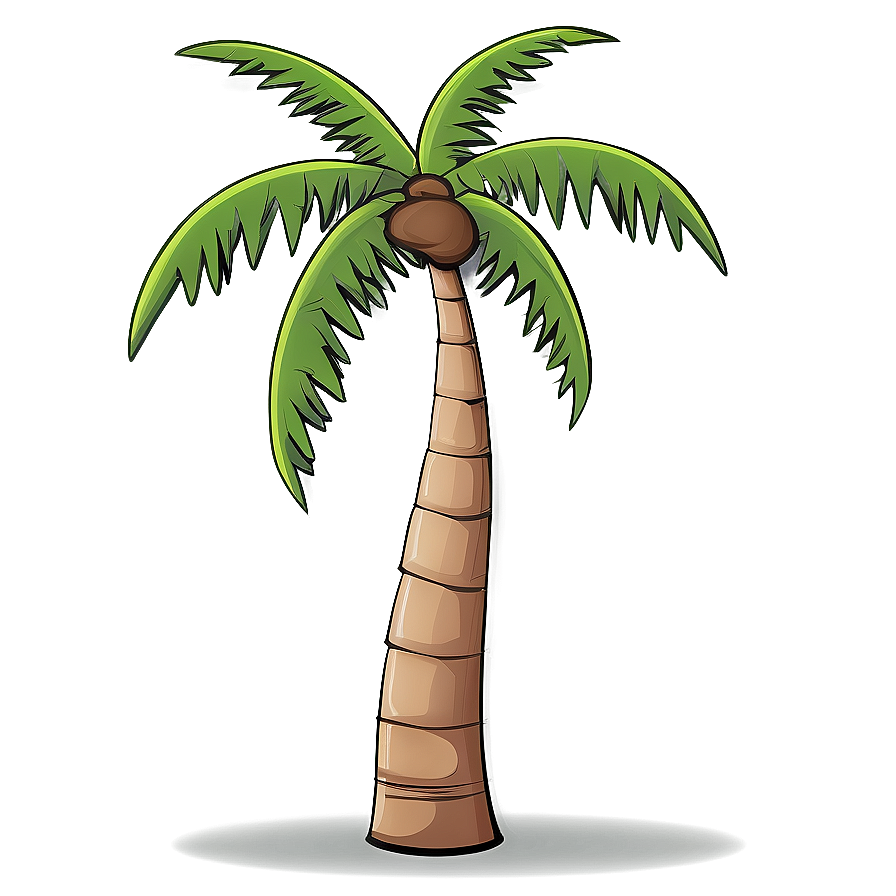 Cartoon Palm Tree With Coconuts Png Fni PNG image