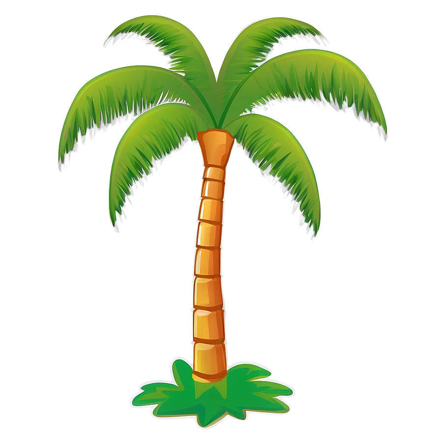 Cartoon Palm Tree With Coconuts Png Onp57 PNG image