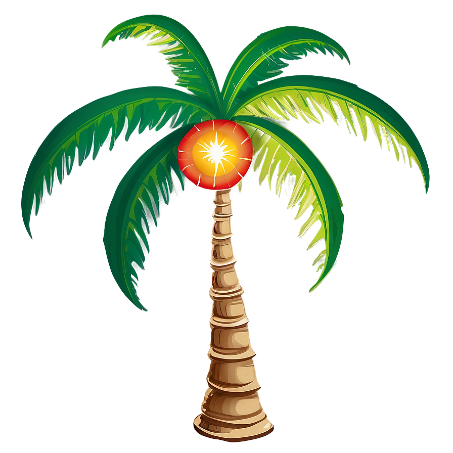 Cartoon Palm Tree With Sun Png Nbr59 PNG image