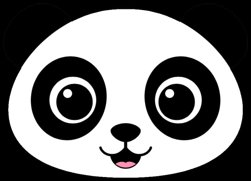 Cartoon Panda Face Graphic PNG image