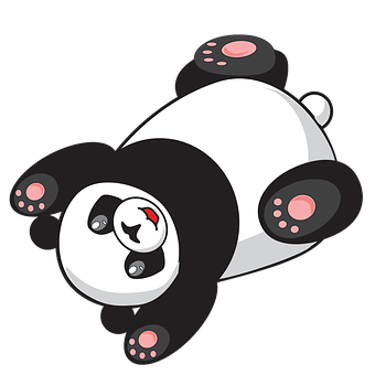 Cartoon Panda Lying Down PNG image