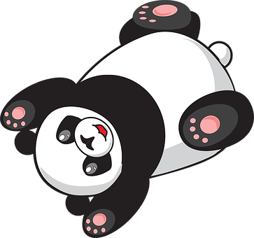 Cartoon Panda Lying Down_ Vector PNG image