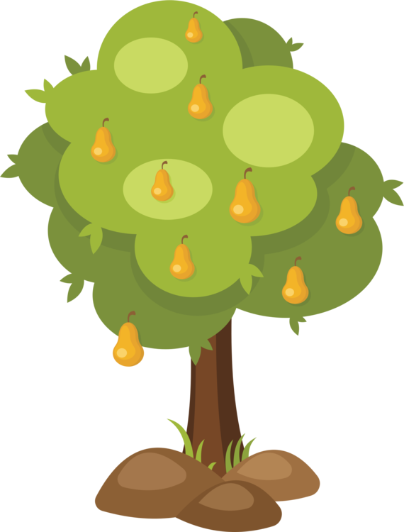 Cartoon Pear Tree Illustration PNG image