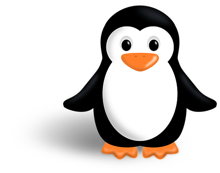 Cartoon Penguin Black Background PNG image