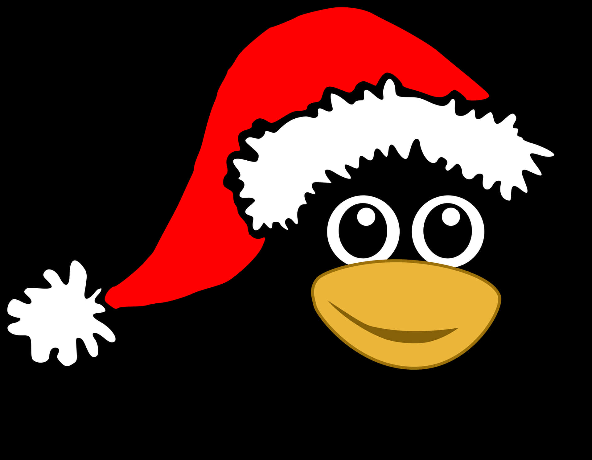 Cartoon Penguinin Santa Hat PNG image