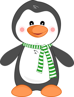 Cartoon Penguinwith Scarf PNG image