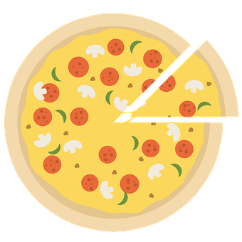 Cartoon Pepperoni Pizza Slice Removed PNG image