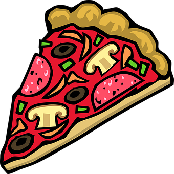 Cartoon Pepperoni Pizza Slice PNG image