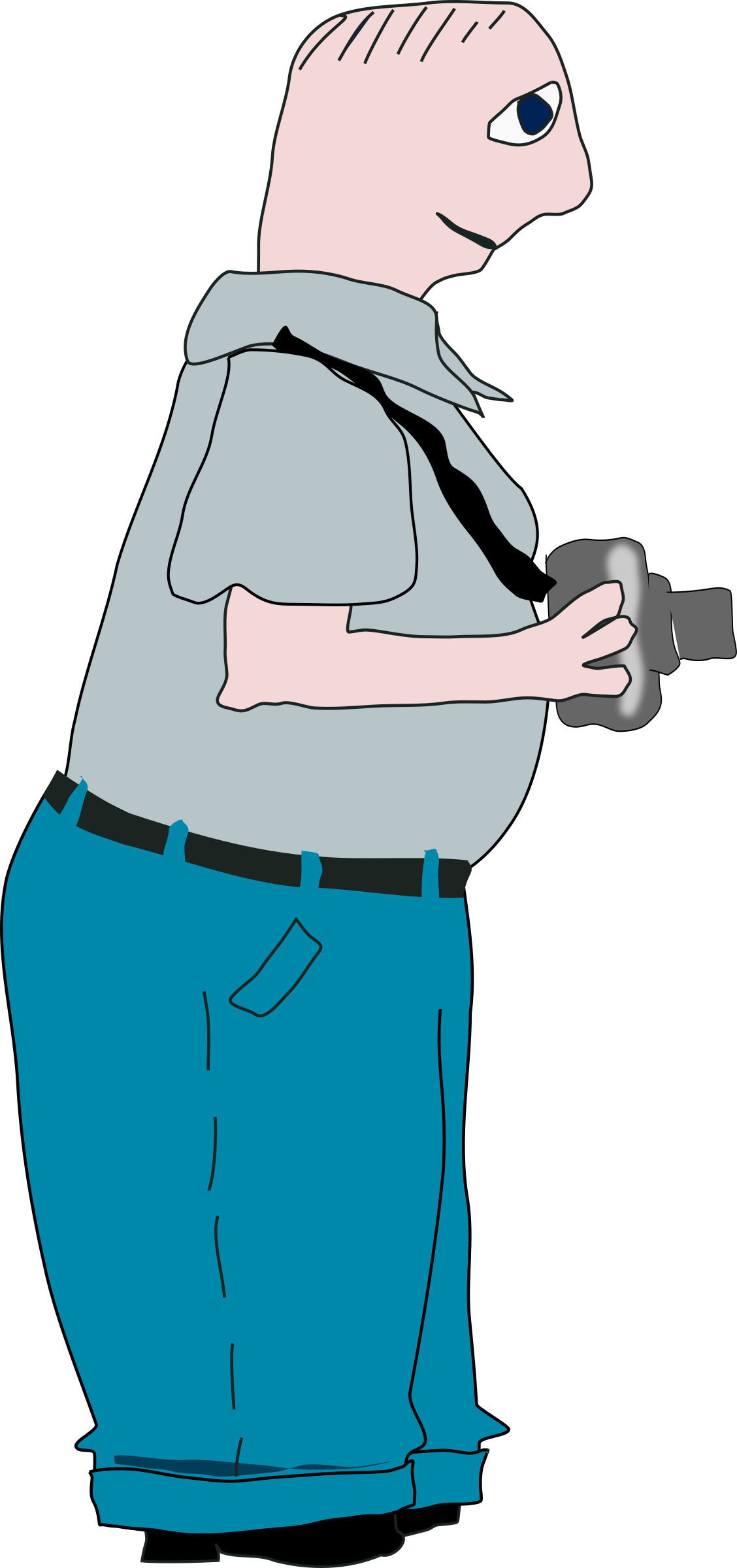 Cartoon Photographer Profile View PNG image