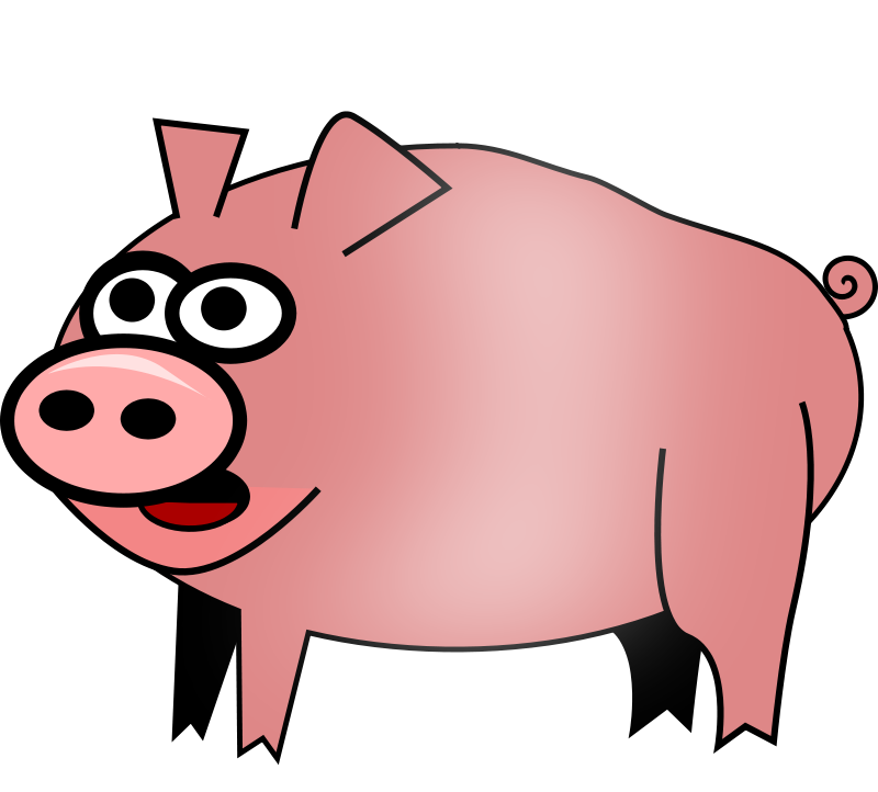 Cartoon Pig Black Background PNG image