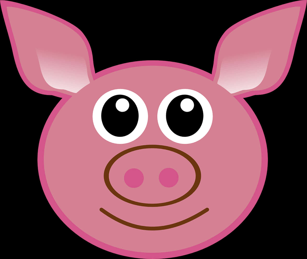 Cartoon Pig Face Graphic PNG image