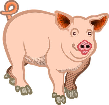 Cartoon Pig Illustration PNG image