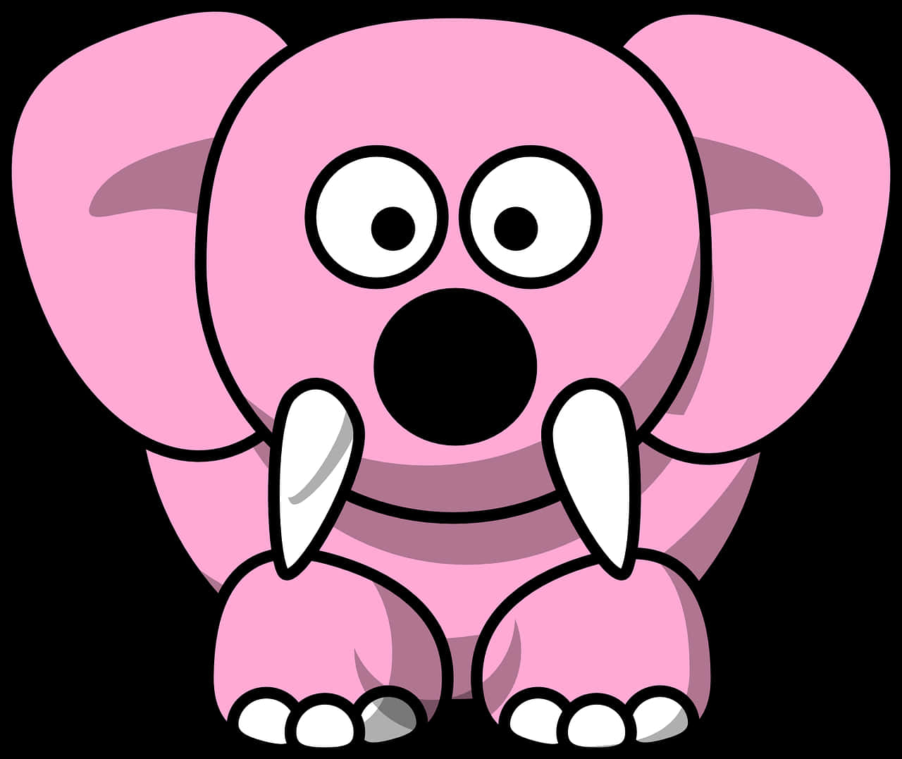 Cartoon Pink Elephant Character PNG image