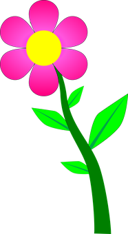 Cartoon Pink Flower Black Background PNG image