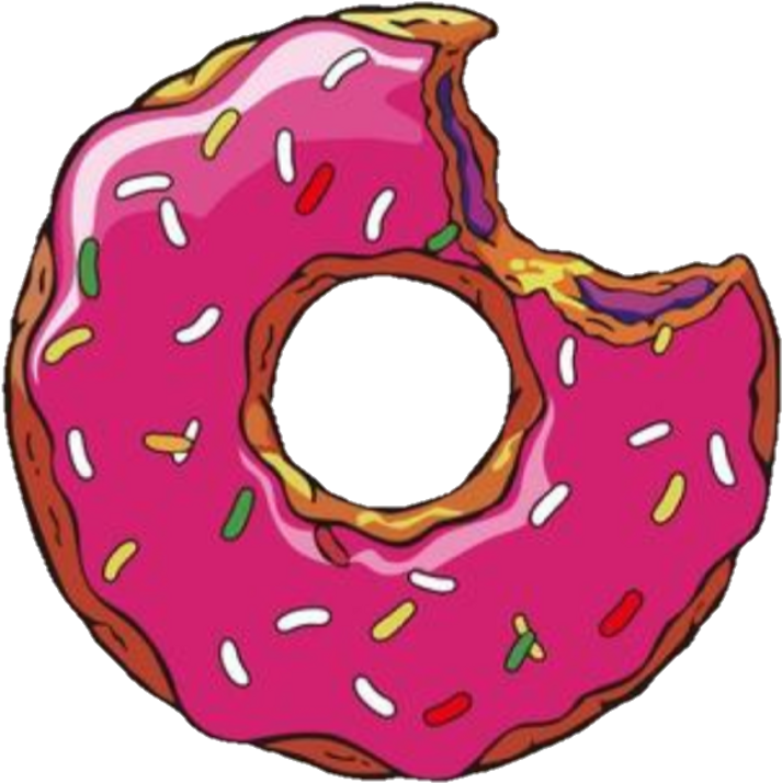Cartoon Pink Frosted Doughnut PNG image