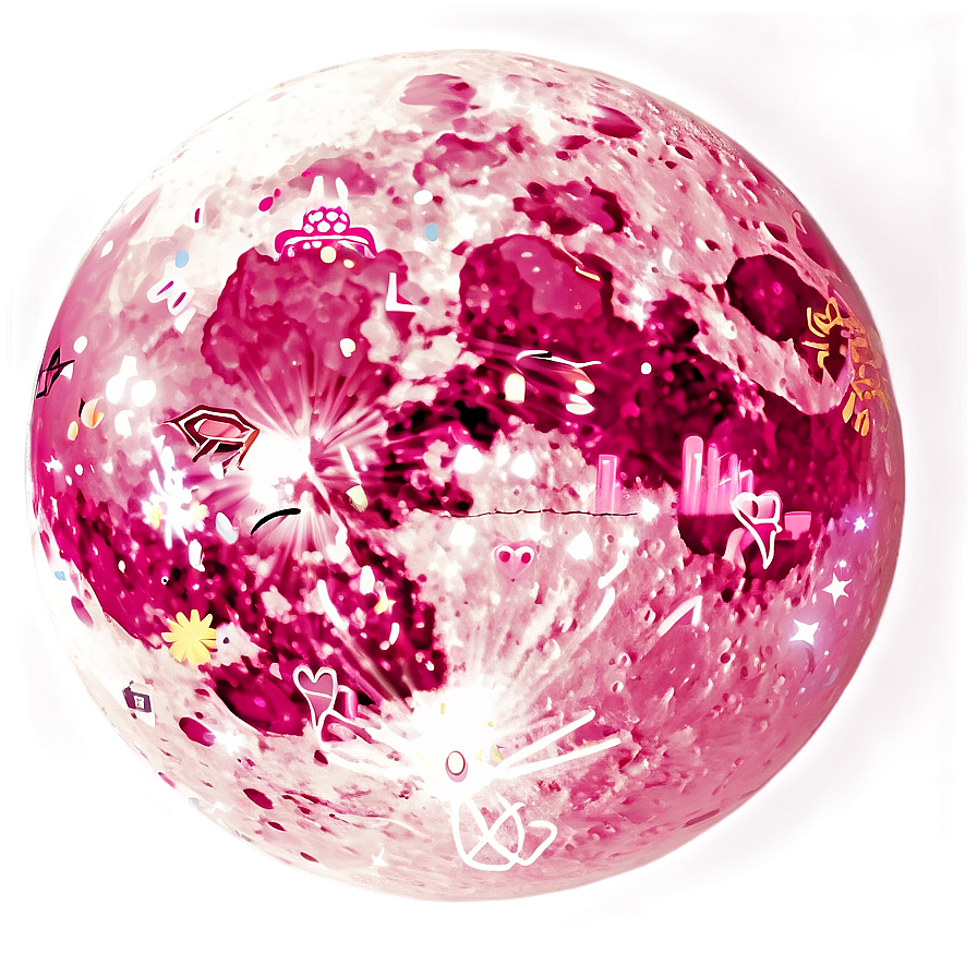 Cartoon Pink Moon Image Png 06252024 PNG image