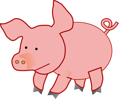 Cartoon Pink Pig Illustration PNG image