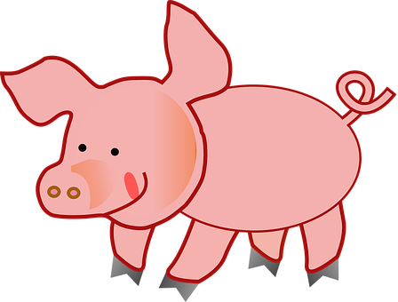 Cartoon Pink Pig Illustration PNG image