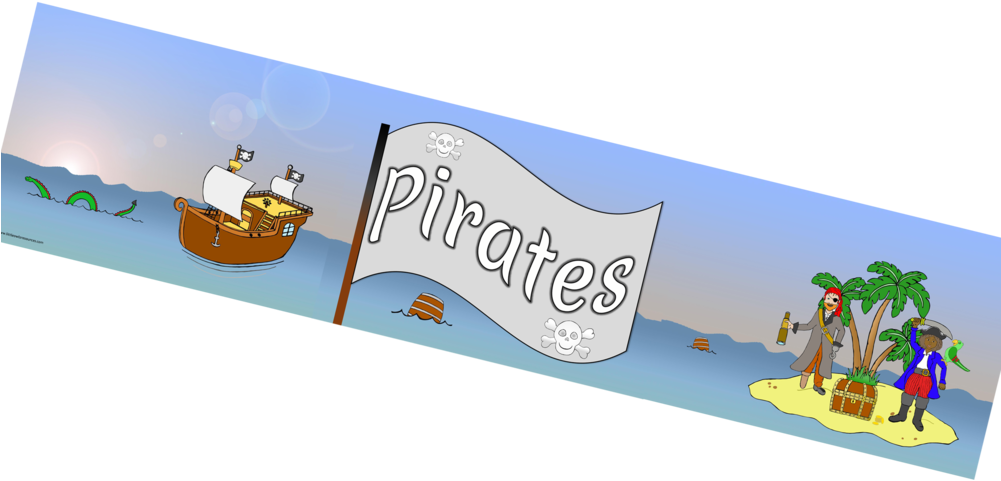 Cartoon Pirate Adventure Scene PNG image