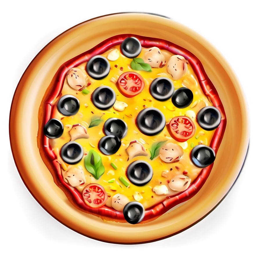 Cartoon Pizza On Plate Png Dyg PNG image