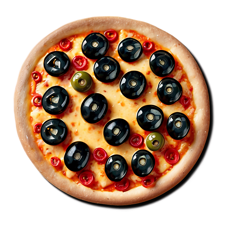 Cartoon Pizza With Olives Png 06272024 PNG image