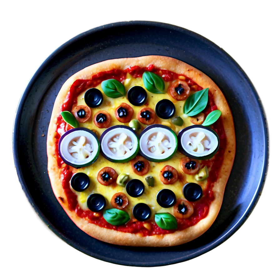 Cartoon Pizza With Toppings Png 06272024 PNG image