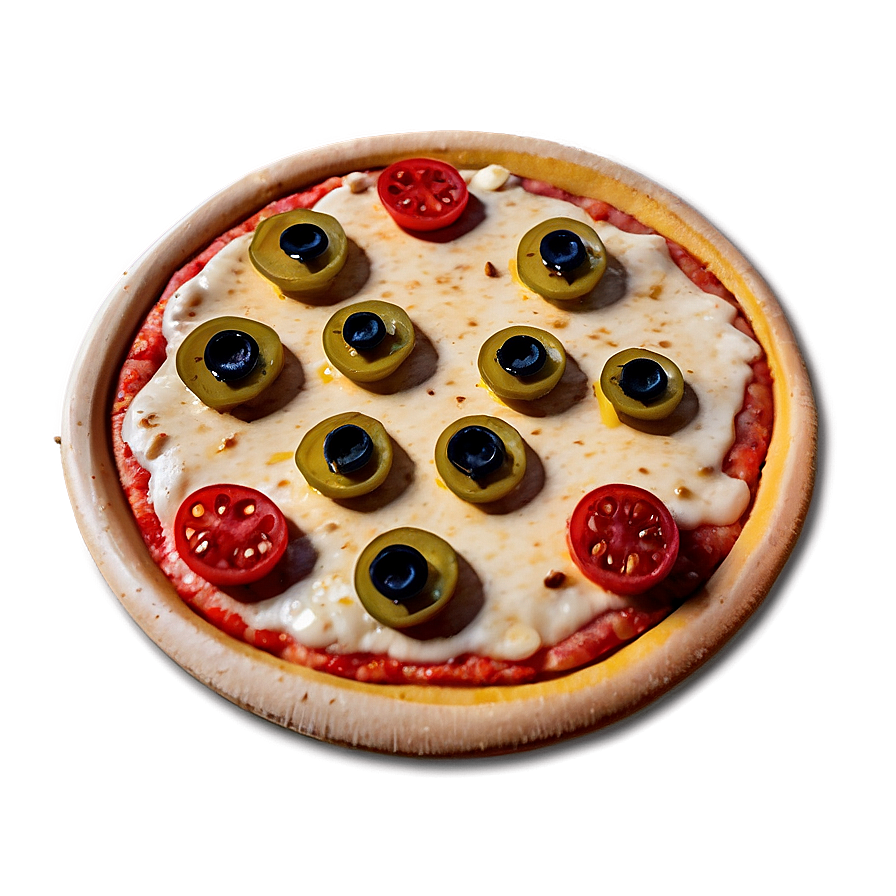 Cartoon Pizza With Toppings Png Bxf PNG image