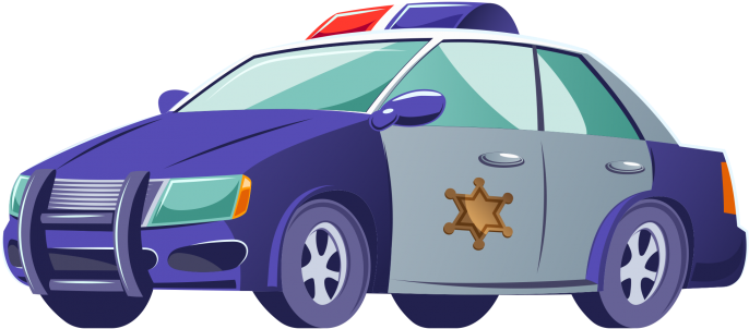 Cartoon Police Car Illustration PNG image