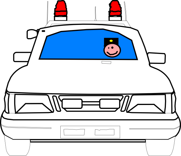 Cartoon Police Carwith Smiling Officer PNG image