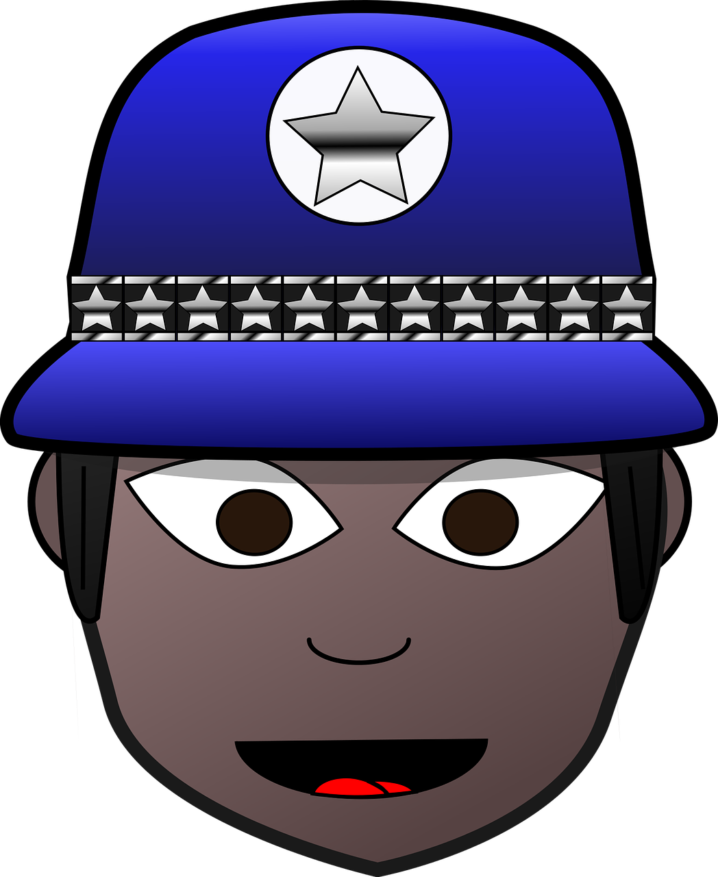 Cartoon Police Officer Portrait PNG image