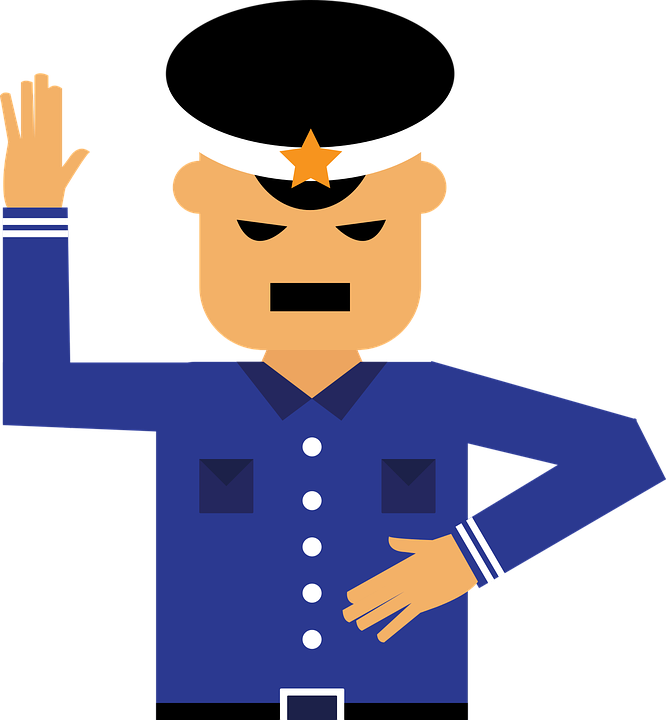 Cartoon Policeman Saluting PNG image