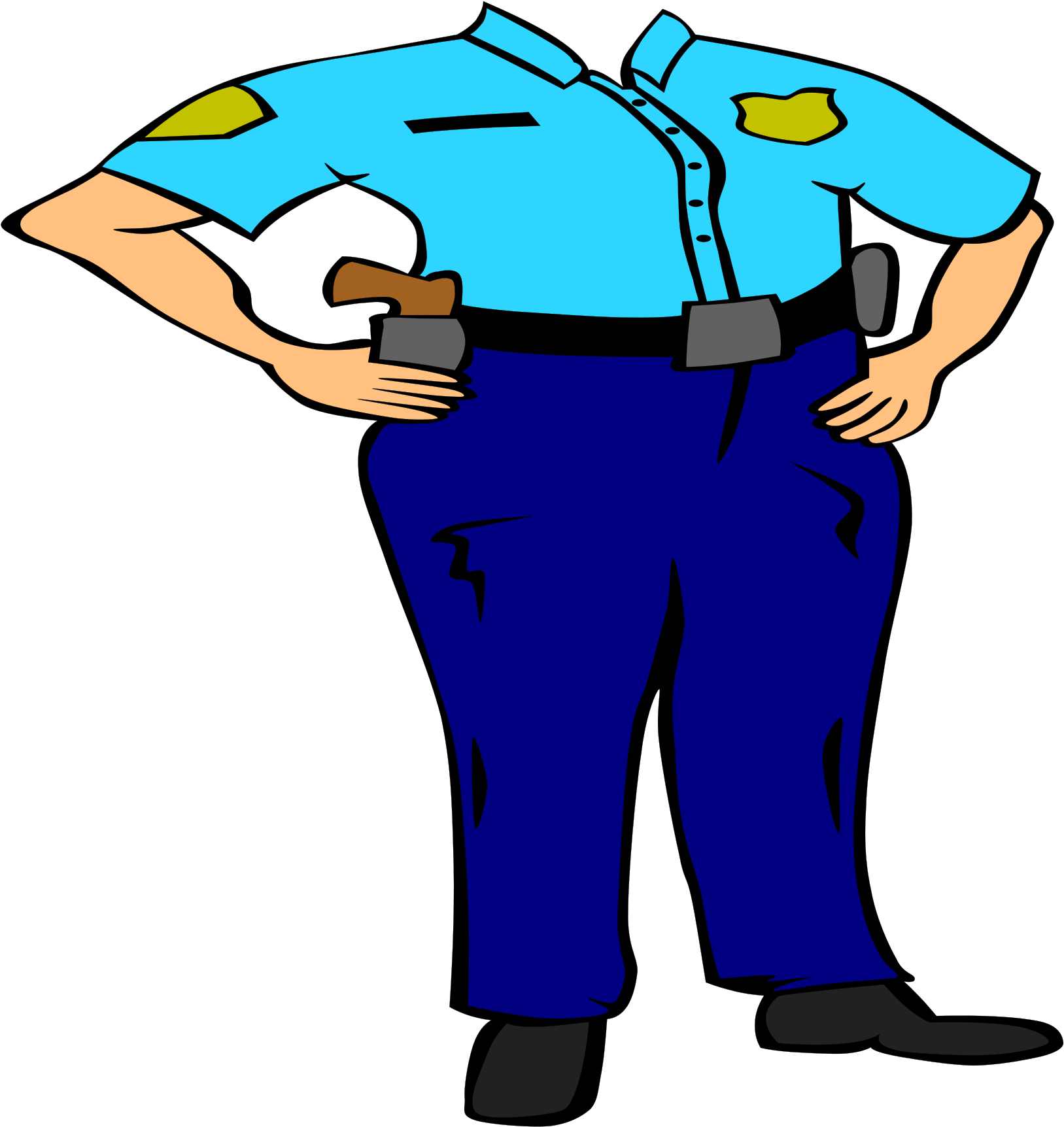 Cartoon Policeman Standing Confidently PNG image