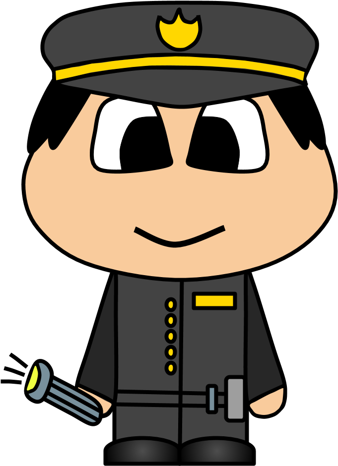 Cartoon Policemanwith Flashlight.png PNG image