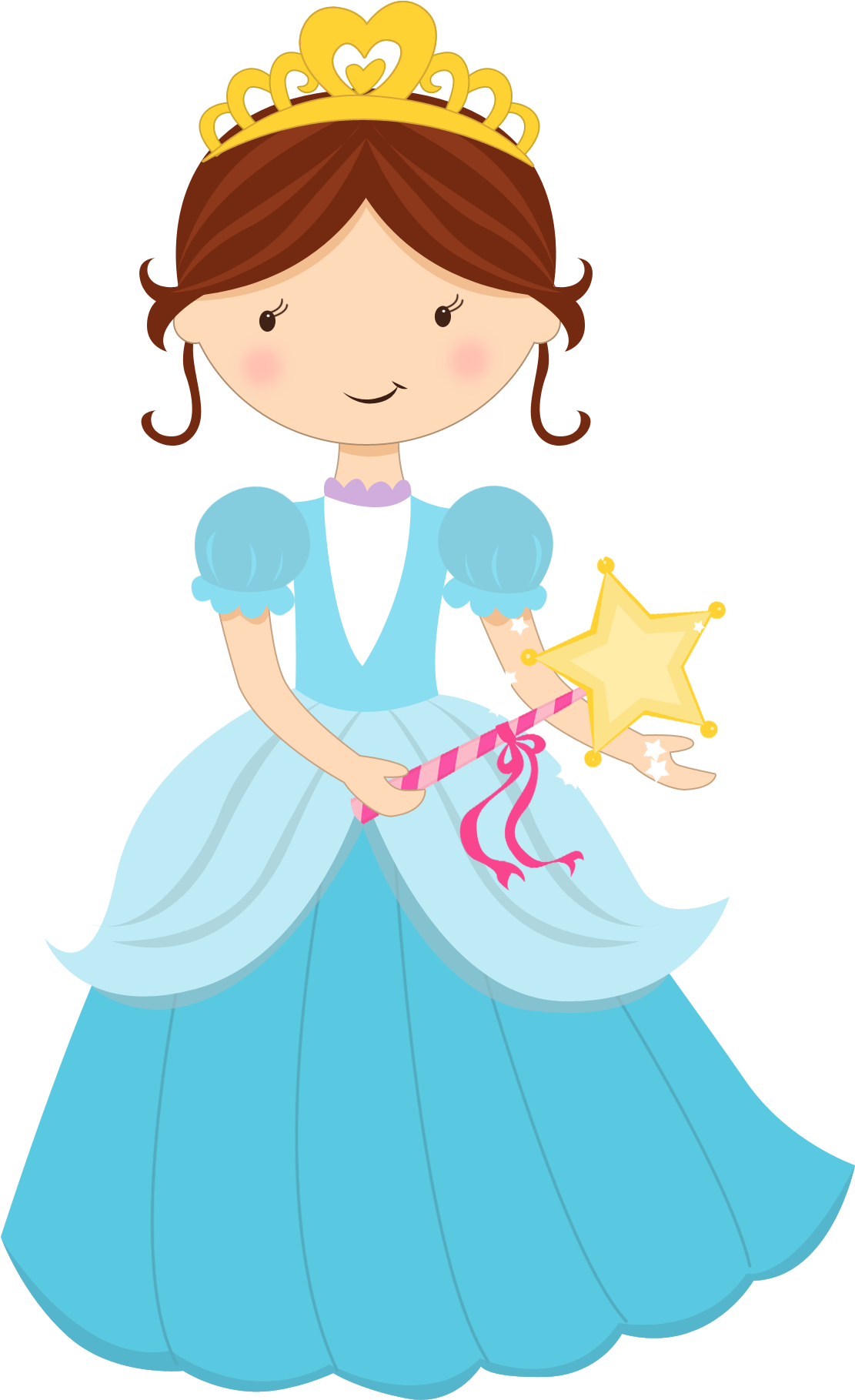 Cartoon Princess With Magic Wand PNG image