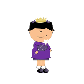 Cartoon Princesswith Wandand Crown PNG image