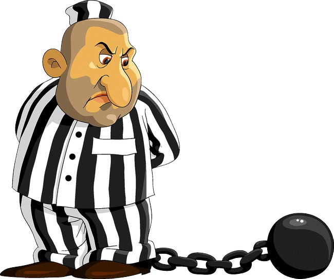 Cartoon Prisonerwith Balland Chain PNG image