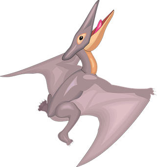 Cartoon Pterosaur Illustration PNG image