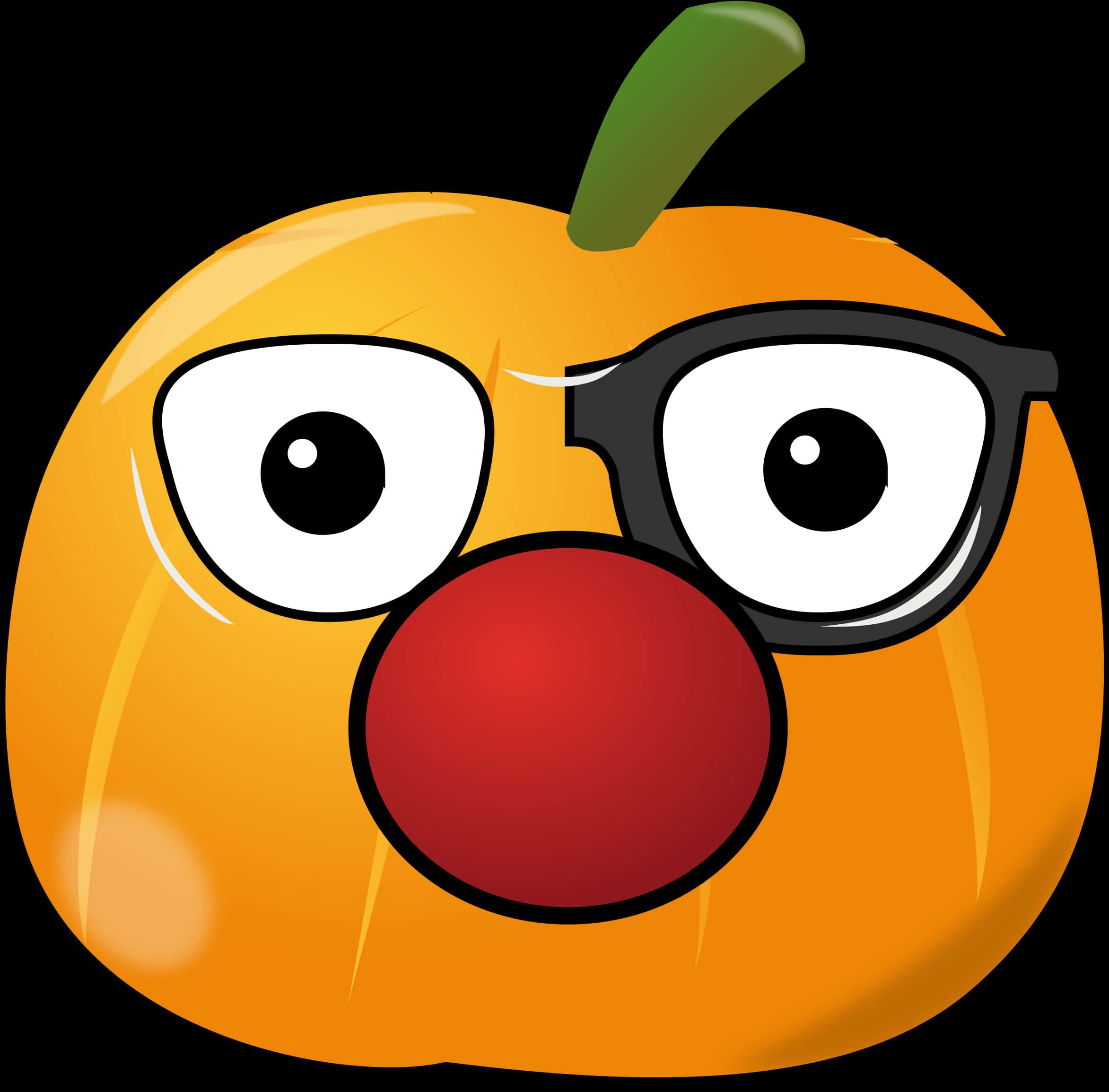 Cartoon Pumpkin With Clown Nose PNG image