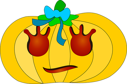 Cartoon Pumpkin With Face Vector PNG image