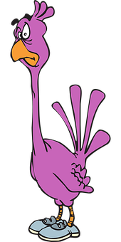 Cartoon Purple Bird Character PNG image