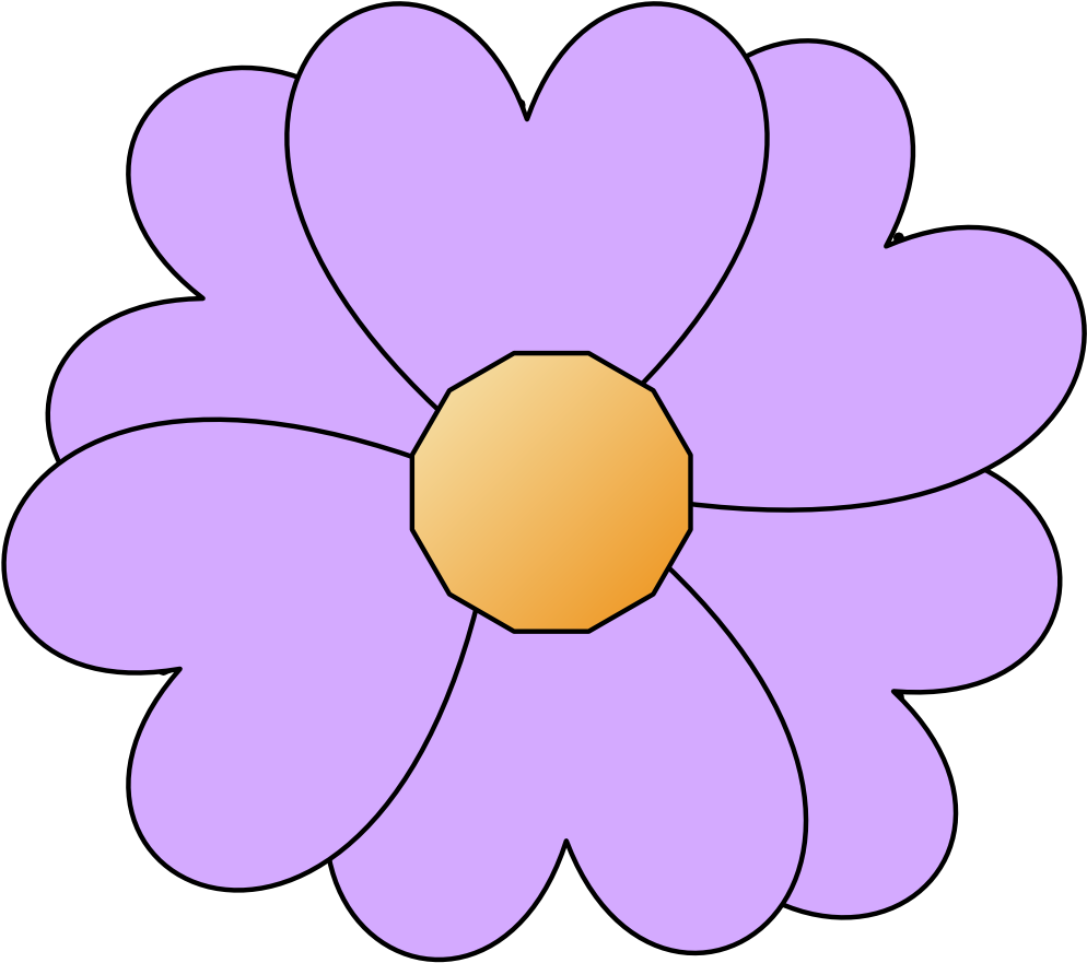 Cartoon Purple Flower Illustration.png PNG image