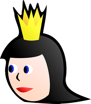 Cartoon Queen Portrait PNG image