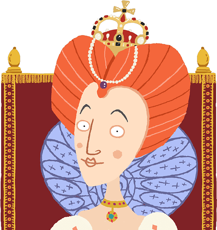 Cartoon Queen With Crownand Robe.png PNG image