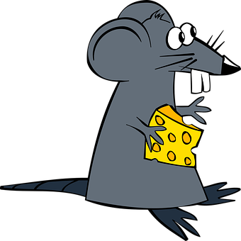 Cartoon Rat Holding Cheese PNG image